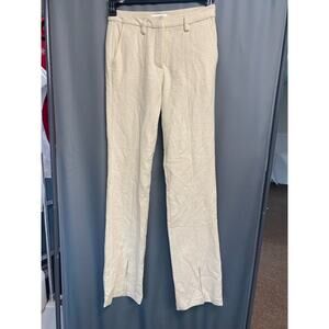 ANINE BING Joelle Trouser Women's 30 Buttercream Herringbone Wool Dress Pant B61